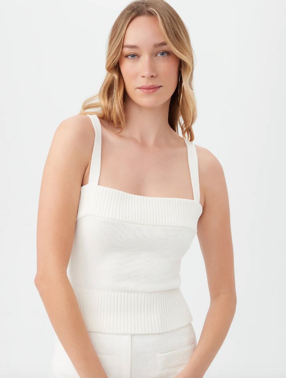 Trina Turk, NEW, Marina Cami Cotton Knit Tank Top, Med